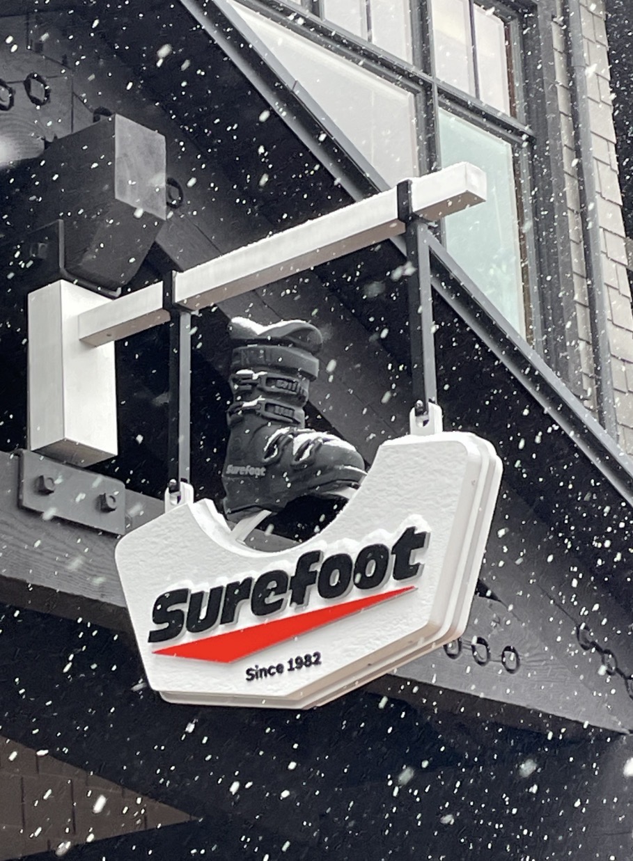 Surefoot ski boot exterior sign